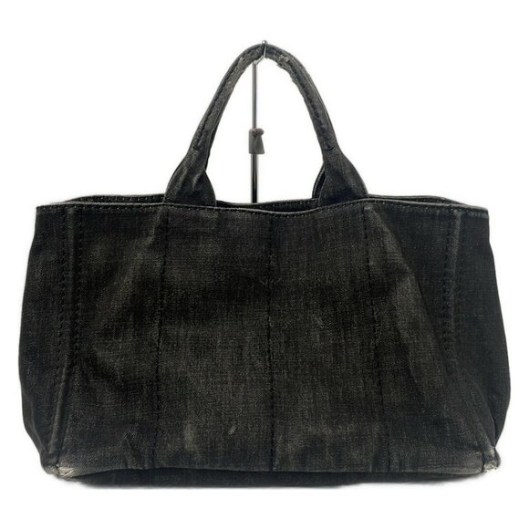 Auth PRADA Canapa B2642B Black Denim - Tote Bag - Picture 4 of 8